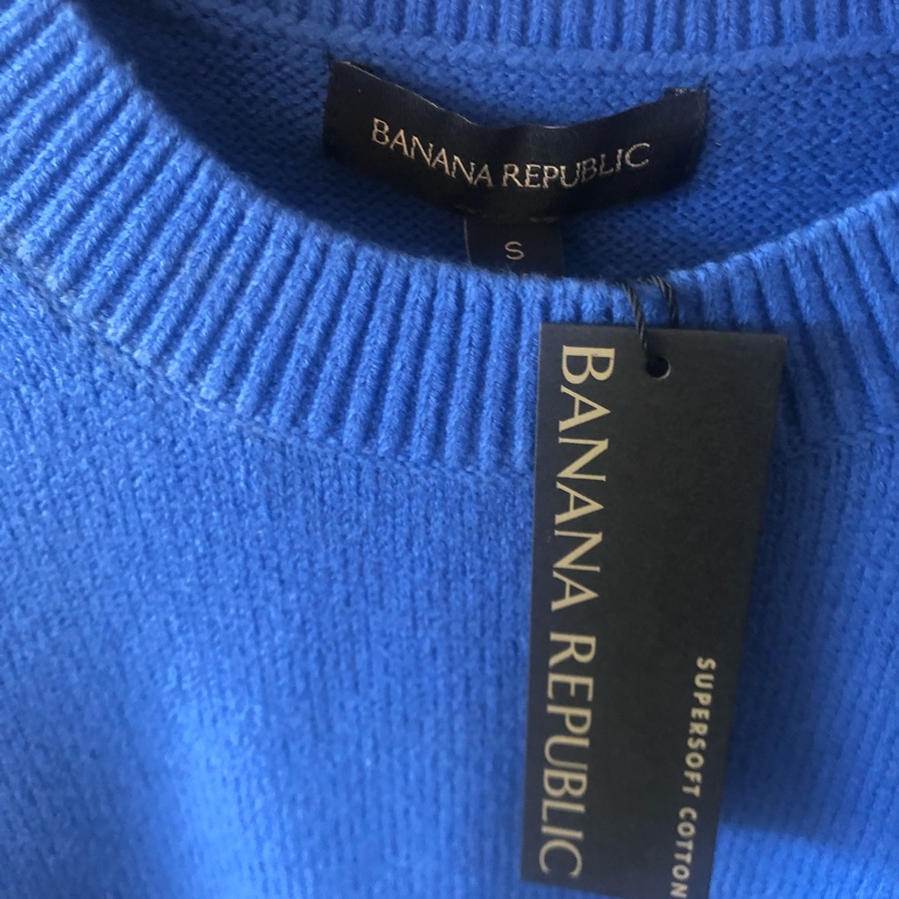 Banana Republic Supersoft Cotton Periwinkle Sweater, NWT, S